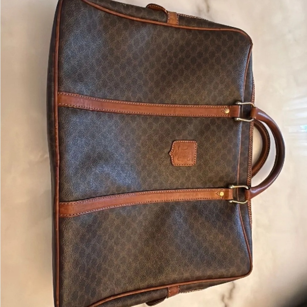 Celine Elegant Brown Leather Work Bag